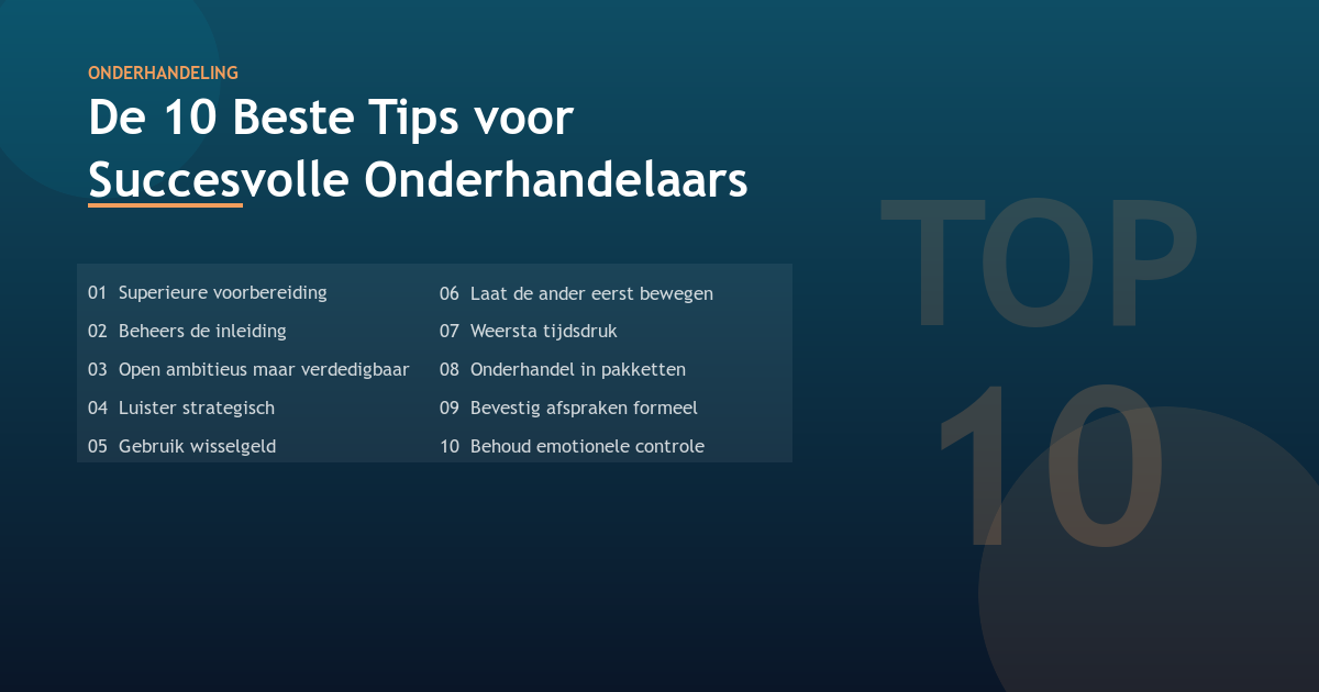 The 10 Best Tips for Successful Negotiators